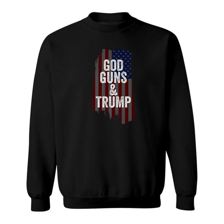 Mens God Guns President Trump Proud American Flag Republican Premium Sweatshirt