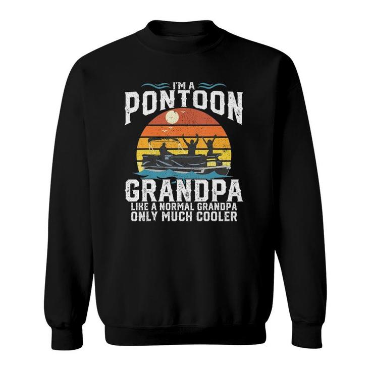 Mens Pontoon Grandpa Captain Retro Funny Boating Fathers Day Gift Sweatshirt