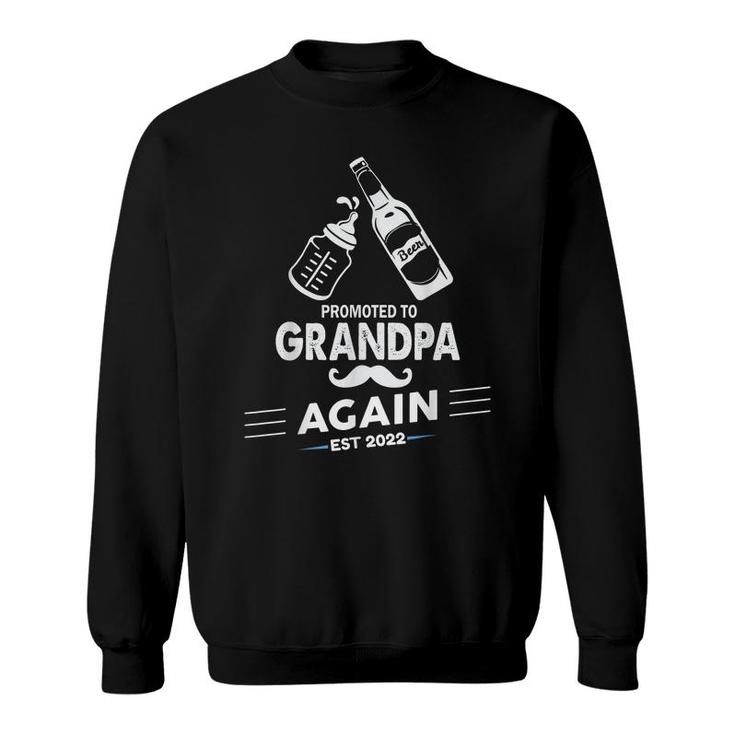 Mens Promoted To Grandpa Again 2022 Baby Pregnancy Announcement  Sweatshirt