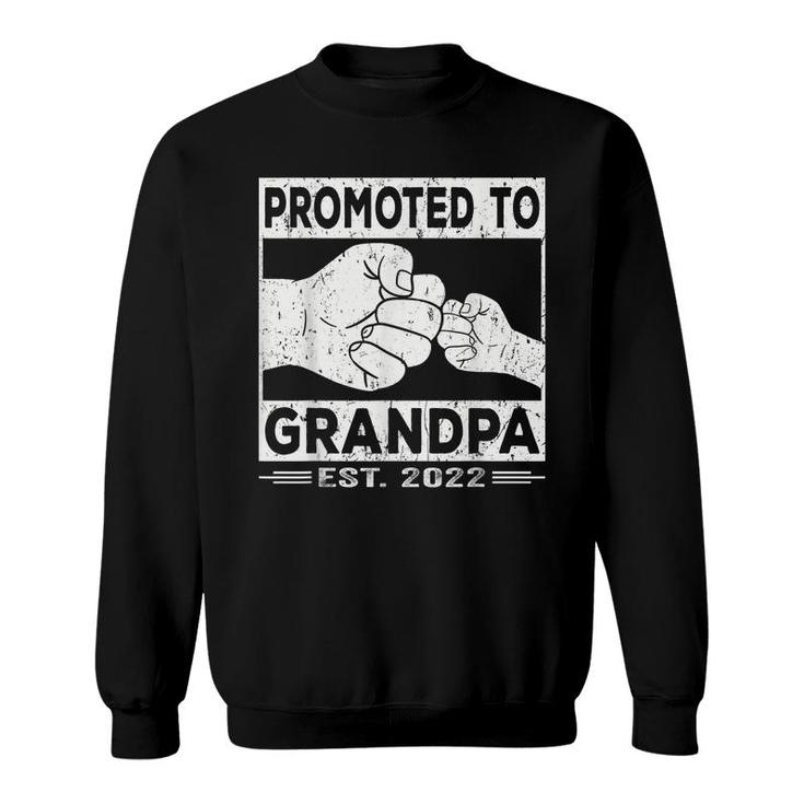 Mens Promoted To Grandpa Est 2022 Funny New First Grandfather  Sweatshirt