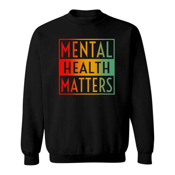 Mental Health Matters Human Brain Awareness Vintage Retro Sweatshirt