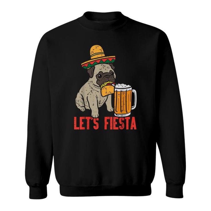 Mexican Pug Dog Taco Lets Fiesta Party Cinco De Mayo Kids Sweatshirt