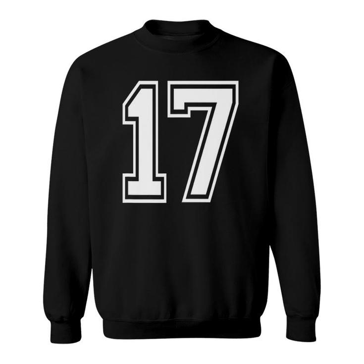 Number 17 Riders Number 17 Numbered Uniform Sports Jersey Team 17Th Birthday Sweatshirt ...