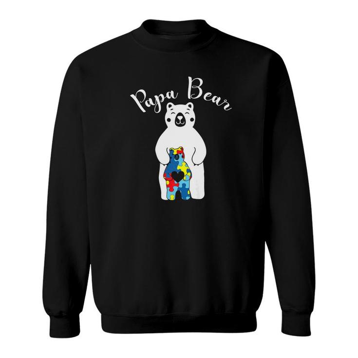 Papa Bear Autism Awareness Gift For Dad Father Sweatshirt