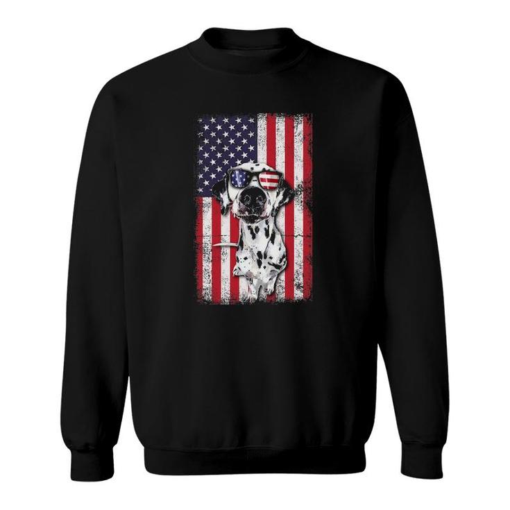 Patriotic Dalmatian 4Th Of July Sunglasses Usa American Flag Sweatshirt