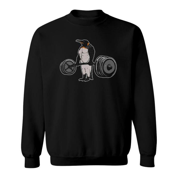 Penguin Deadlift - Funny Fitness Bodybuilder Bird Animal Sweatshirt