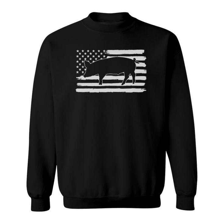 Pigs 4Th Of July Usa Flag Us America Sweatshirt
