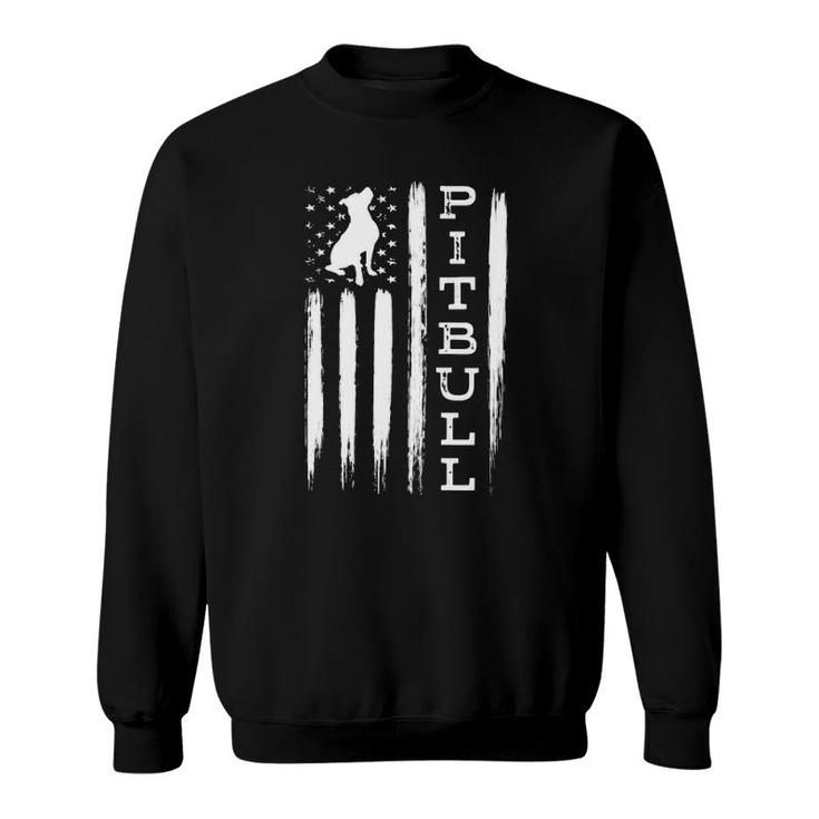 Pitbull American Flag - Pit Bull Mens Womens Sweatshirt