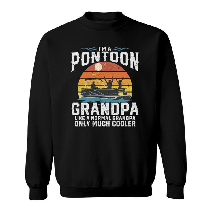 Pontoon Grandpa Captain Retro Funny Boating Fathers Day Gift Sweatshirt