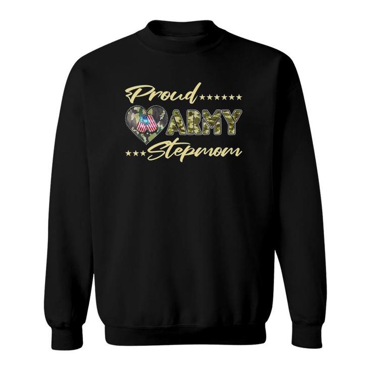 Proud Army Stepmom Us Flag Dog Tag Military Mom Family Gift Sweatshirt
