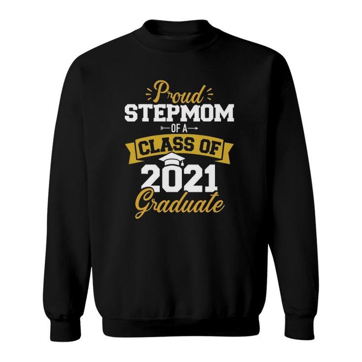 Proud Step Mom Of Class Of 2021 Graduate Senior 21 Floral  Sweatshirt