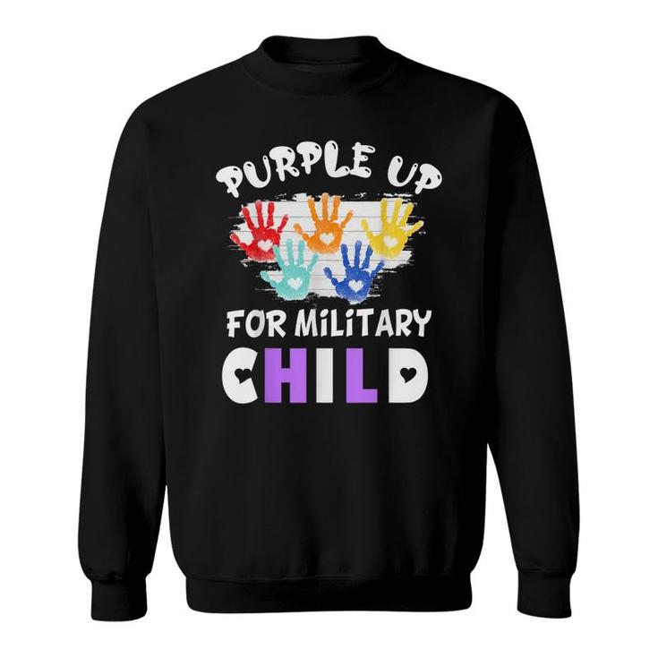 Purple Up For Military Kids Month Of The Military Child Hand  Sweatshirt