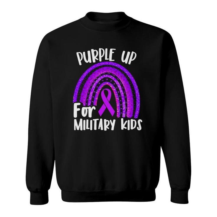 Purple Up For Military Kids  Purple Month Vintage Us Sweatshirt