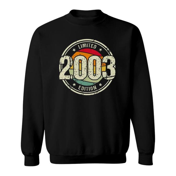 Retro 18 Years Old Vintage 2003 Limited Edition 18Th Birthday Sweatshirt