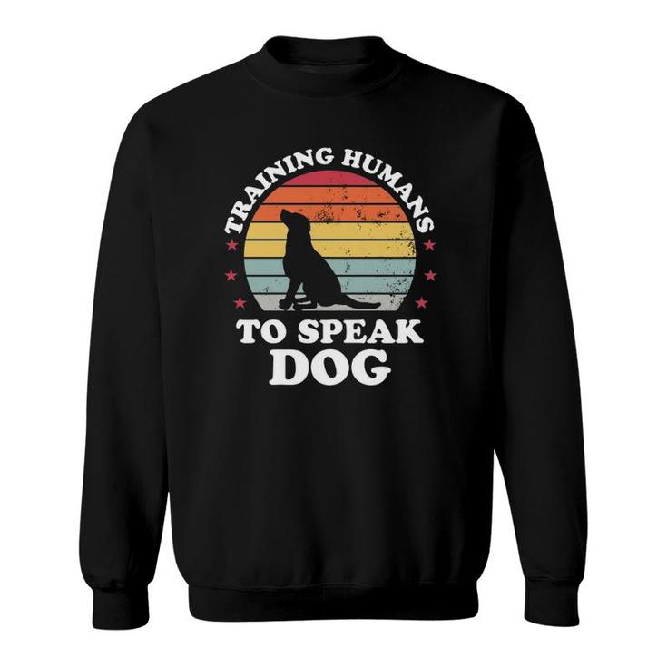 Retro Dog Commands Obedience Training Funny Dog Trainer Sweatshirt