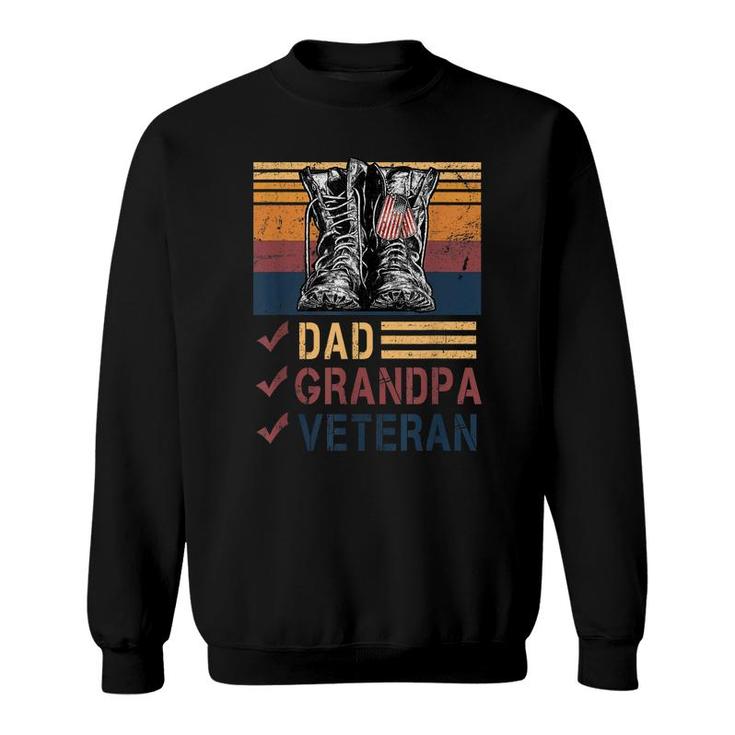 Retro Us Flag Combat Boots Dad Grandpa Veteran Day Memorial  Sweatshirt