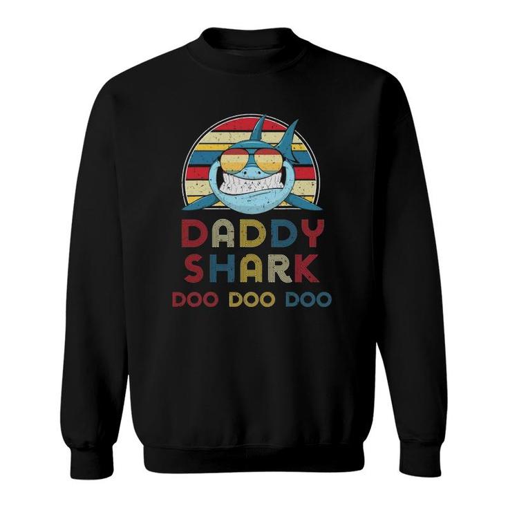 Retro Vintage Daddy Sharks Gift For Father Mens Sweatshirt