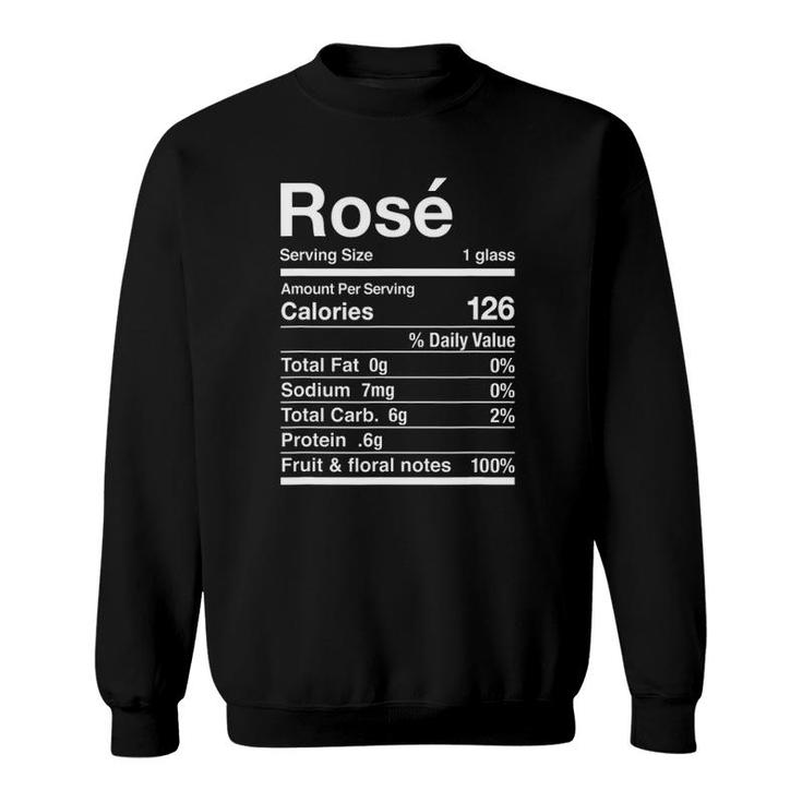 Rose Wine Christmas Nutrition Facts Thanksgiving Matching Sweatshirt