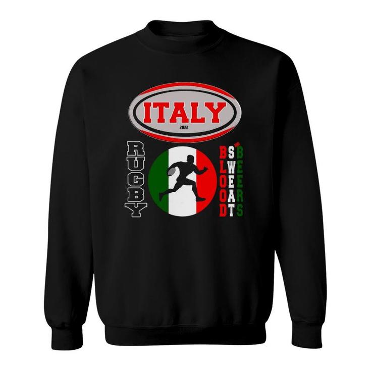 Rugby Italy Design Italian Flag Rugby Ball Funny Sweatshirt