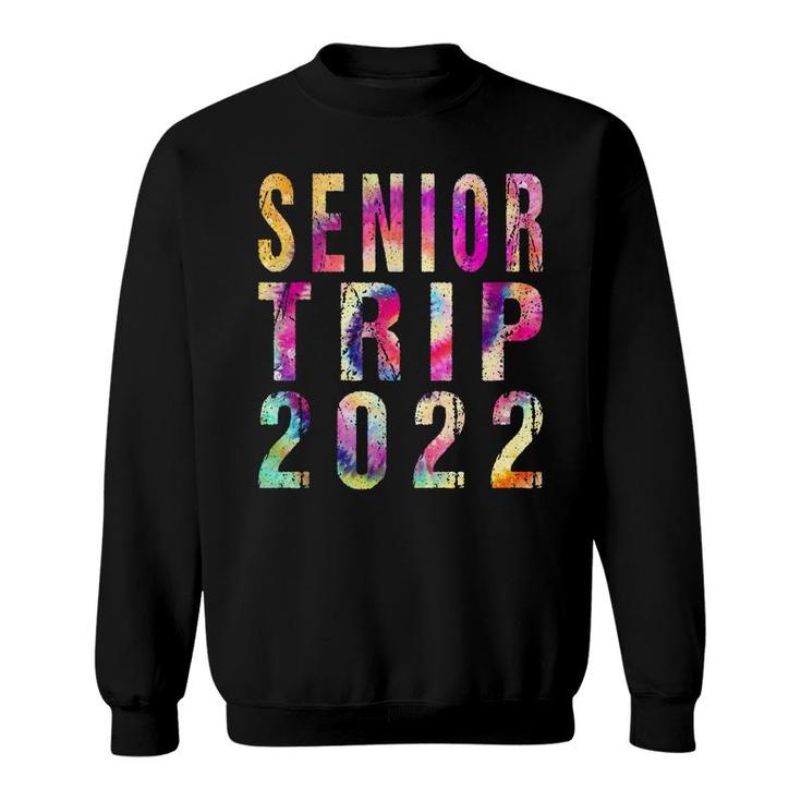 Senior Trip 2022 Vintage Tie Dye Graphic Art Design  Sweatshirt