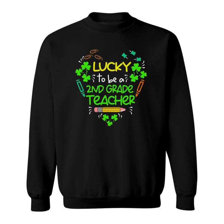 Shamrock Lucky To Be A 2Nd Grade Teacher St Patricks Day Sweatshirt