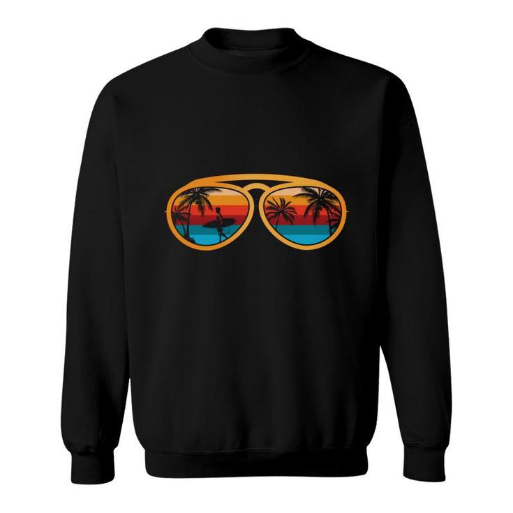 Sunset Retro Vintage Sunglasses Beach Retro Sunset Sweatshirt
