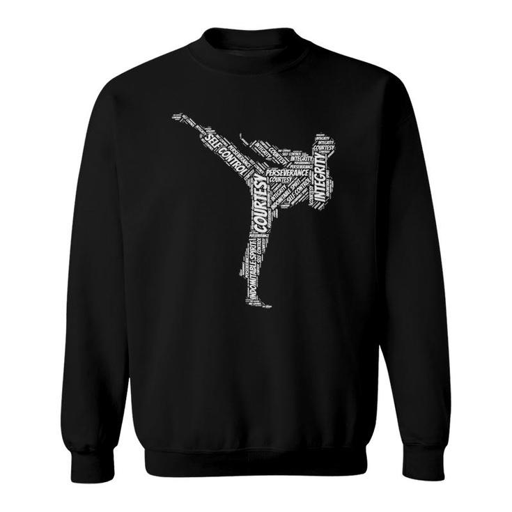 Taekwondo Fighter 5 Tenets Of Tkd Martial Arts Sweatshirt