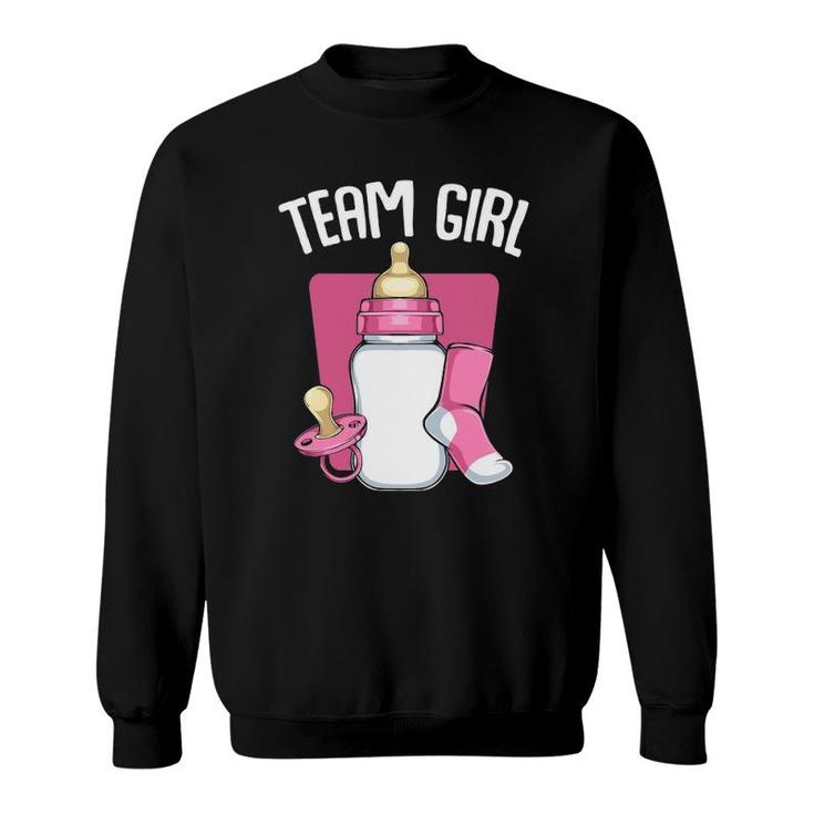 Team Girl Pink Funny Gender Reveal Baby Shower Party Family Sweatshirt