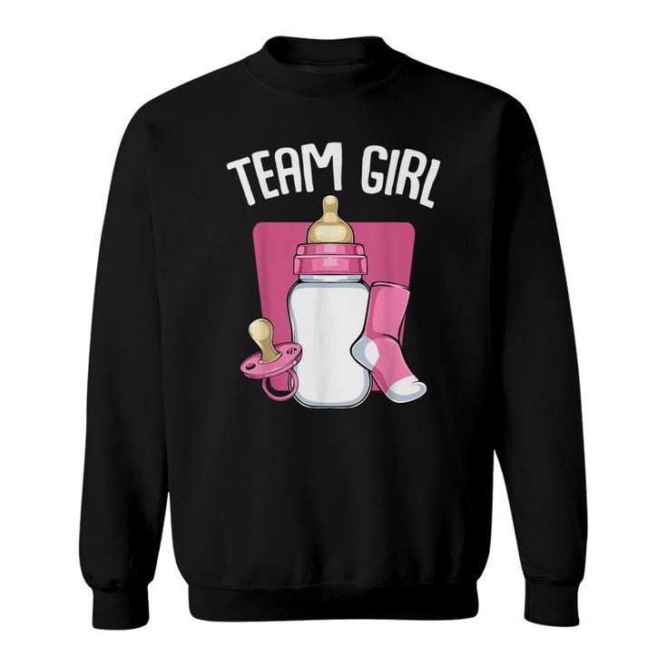 Team Girl Pink Funny Gender Reveal Baby Shower Party Family  Sweatshirt
