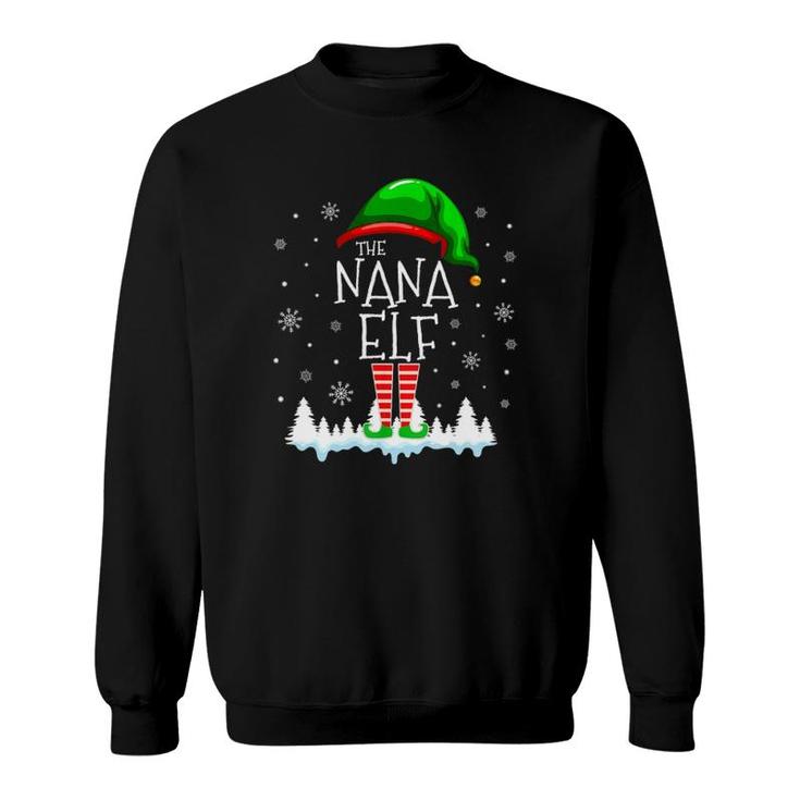 The Nana Elf Christmas Family Matching Costume Pjs Cute Sweatshirt