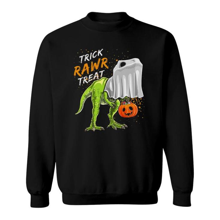 Trick Rawr Treat Halloweenrex Dinosaur Ghost Gift Boys Sweatshirt