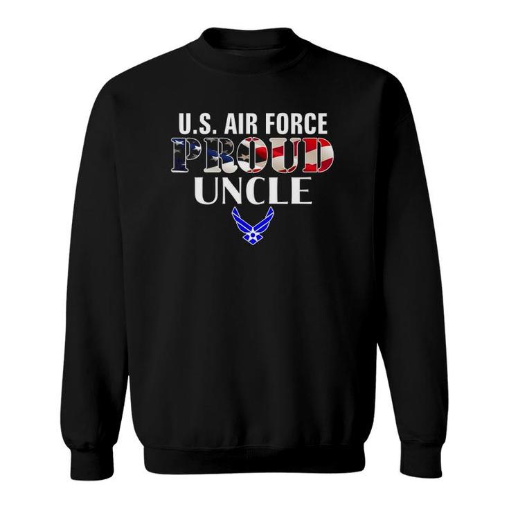 Us Proud Air Force Uncle With American Flag Gift For Veteran Sweatshirt