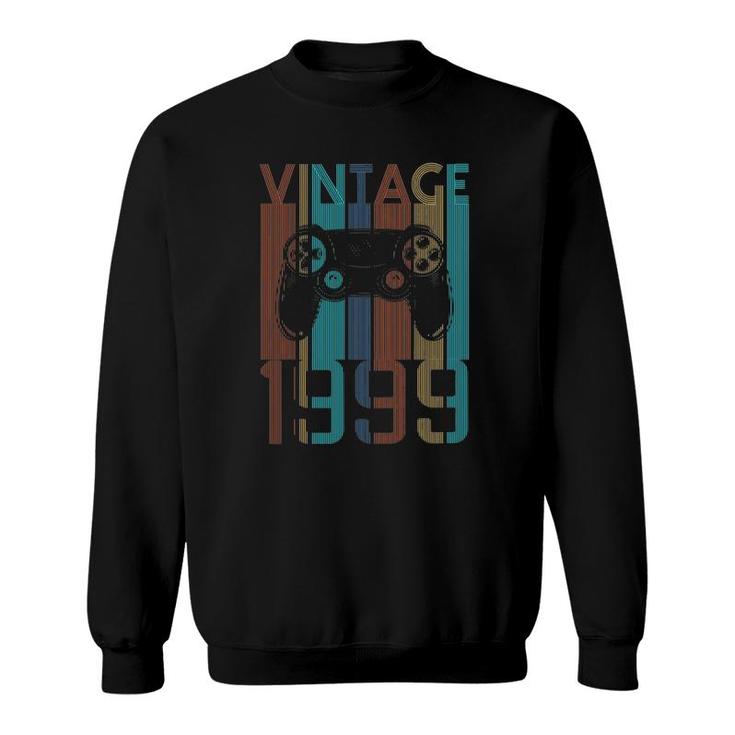 Vintage 1999 Gaming Gifts For 22 Years Old Boy Gamer Birthday Sweatshirt