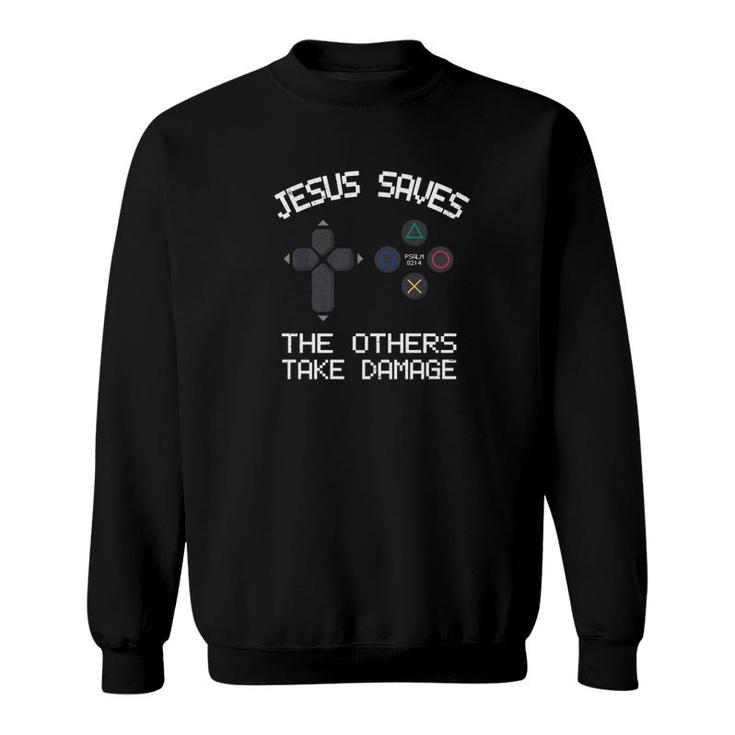 Vintage Christian Video Gamer Jesus Saves Premium Tee Sweatshirt