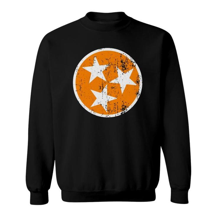 Vintage Distressed Orange And White Tennessee State Flag  Sweatshirt