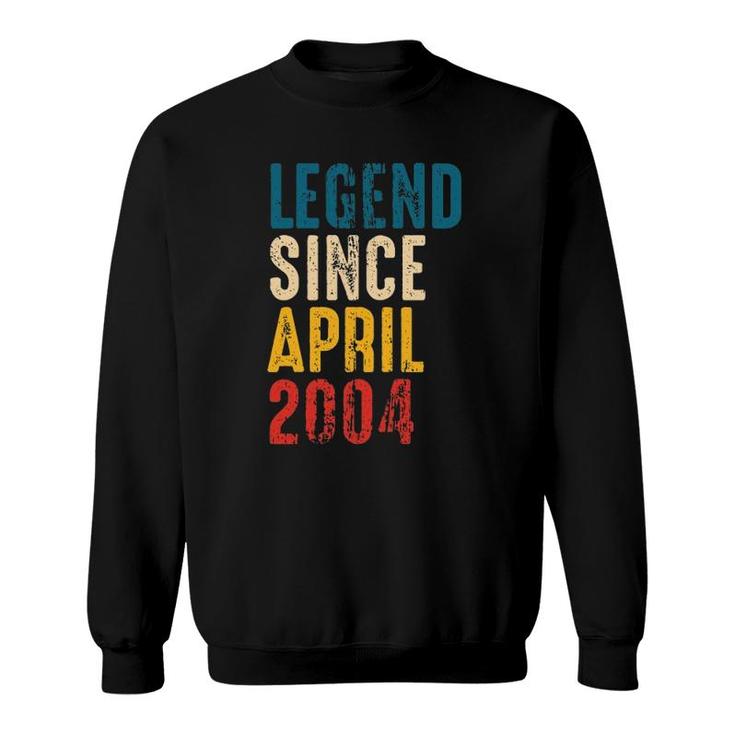 Vintage Legend Since April 2004 - 18 Years Old Boys Birthday Sweatshirt