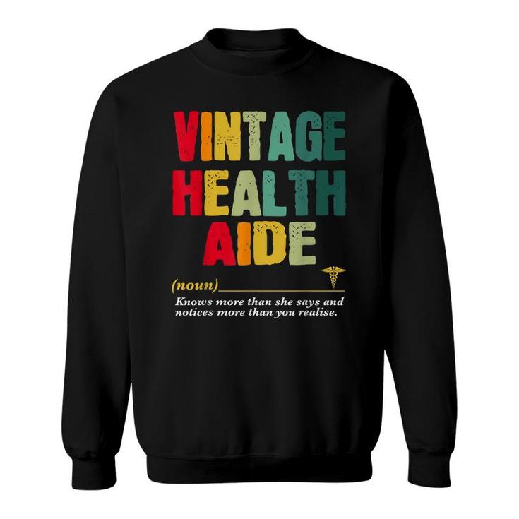 Vintage School Health Aide Funny Job Title Birthday Worker  Sweatshirt