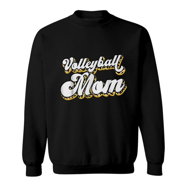 Volleyball Mom Leopard Funny Ball Mom Mothers Day Gifts  Sweatshirt