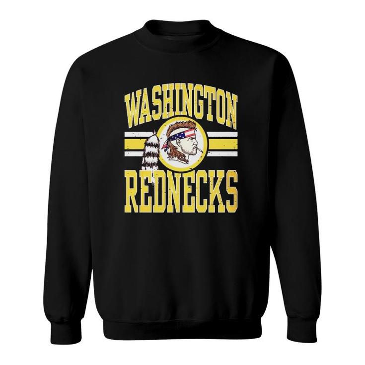 Washington Rednecks Football Caucasian Smoking Wearing American Flag Headband Feathers Stripes Vintage Sweatshirt