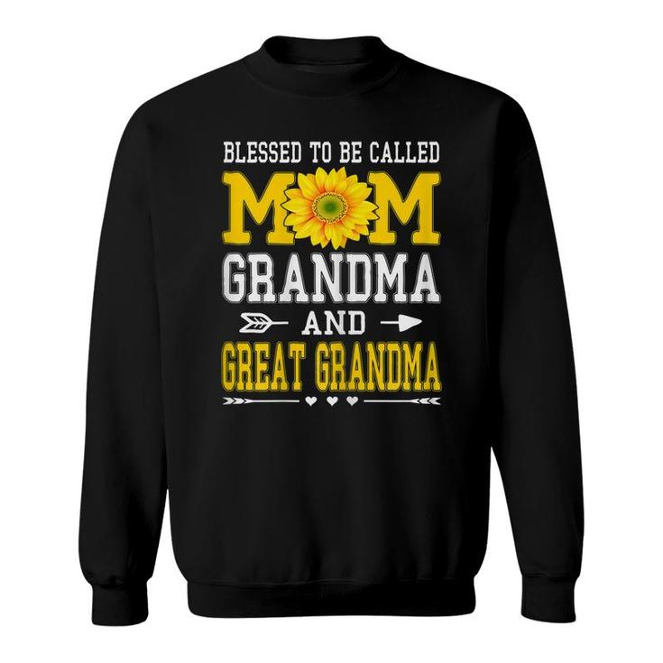 Womens Blessed To Be Called Mom Grandma Great Grandma Mothers Day  Sweatshirt