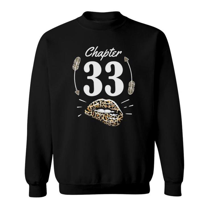 Womens Chapter 33 33Rd Birthday Party Thirty Three Years Old Gift V-Neck Sweatshirt