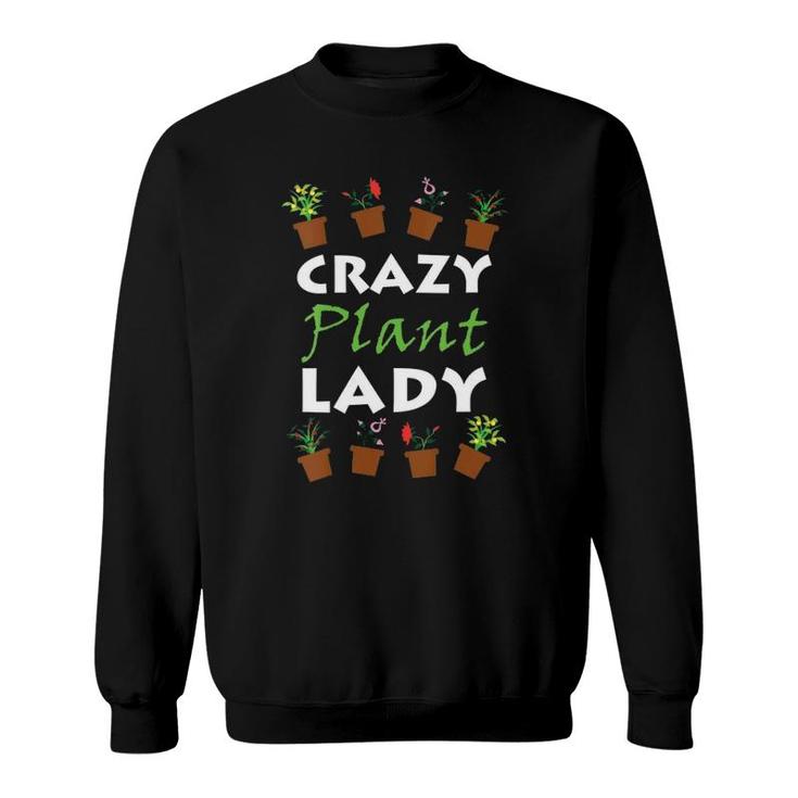 Womens Gardening Gif Funny Plants Meme Crazy Plant Lady V-Neck Sweatshirt