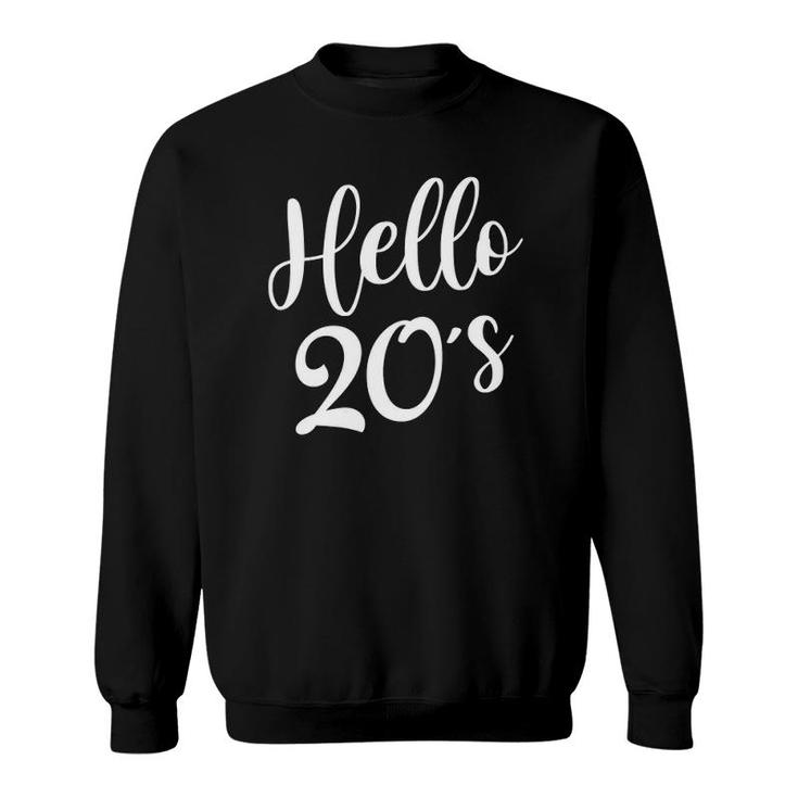 Womens Hello 20S Womens 20 Years Old 20Th Birthday Gift Bday Squad V-Neck Sweatshirt