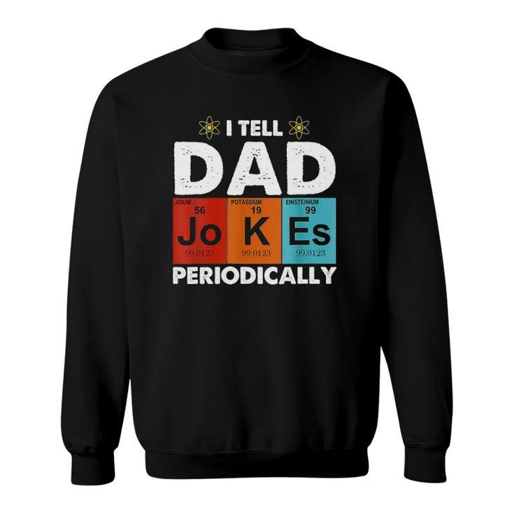 Womens I Tell Dad Jokes Periodically Retro Vintage V-Neck Sweatshirt