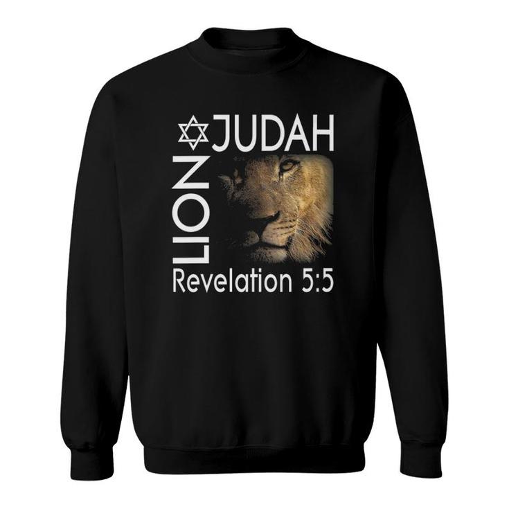 Womens Lion Of Judah Christian Messianic V-Neck Sweatshirt