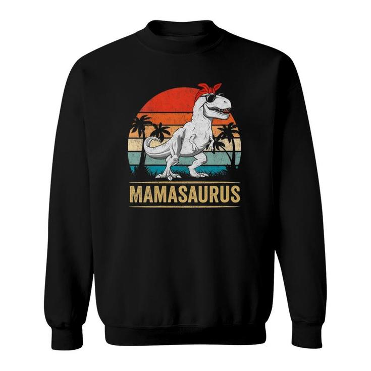 Womens Mamasaurusrex Dinosaur Mama Saurus Family Matching Women V-Neck Sweatshirt