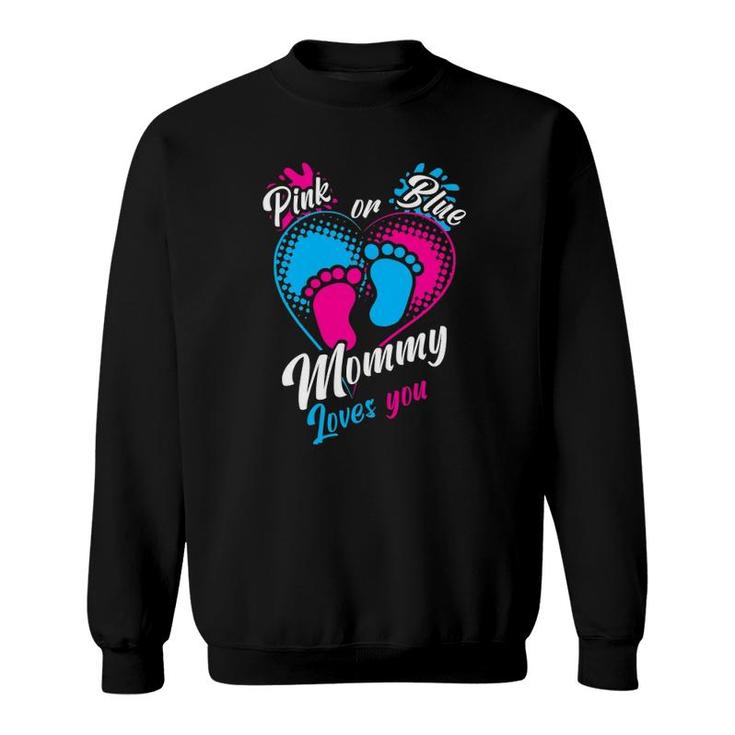 Sweatshirt Rose Ou Bleu Mama Loves You - Gender Reveal Party Mommy, Tenue Annonce Grossesse