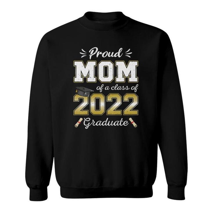 Womens Proud Mom Class Of 2022 Graduate Senior 22 Graduation Mother V-Neck Sweatshirt
