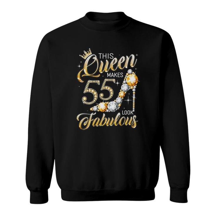 Womens Queen 55 Fabulous 55Th Birthday Girl Gifts 55 Years Old Sweatshirt