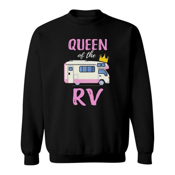 Womens Queen Of The Rv Funny Queen Of The Camper Gift Sweatshirt